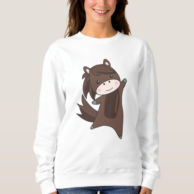Sudadera Horse Ponny Rider Cute Animals Brown (Anverso)