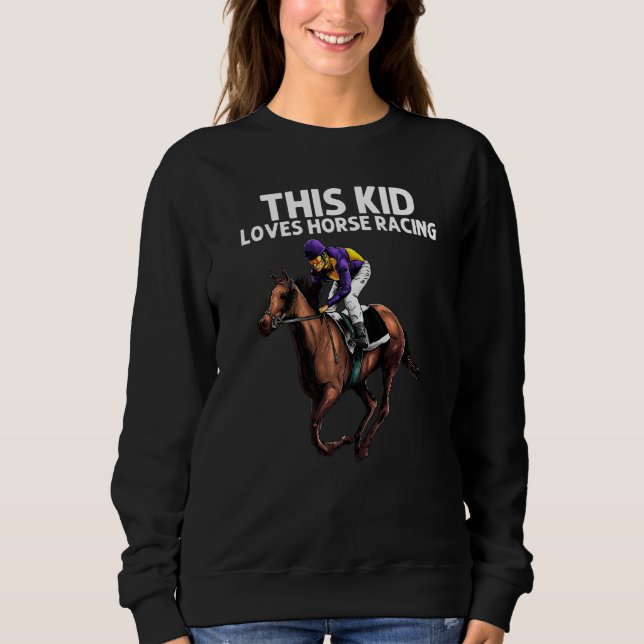 Sudadera Horse Racing For Kids Boys Girls Horse Jockey (Anverso)