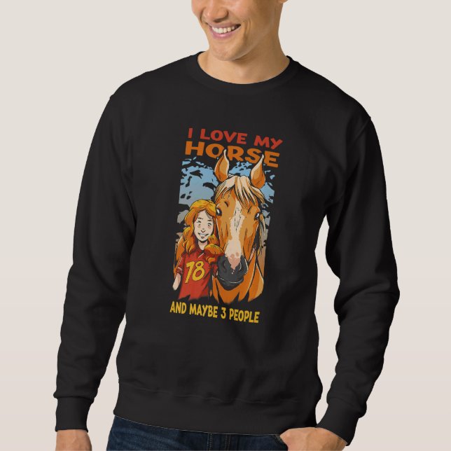 Sudadera Horse Riding For Horse Girl And Woman Equestrian (Anverso)