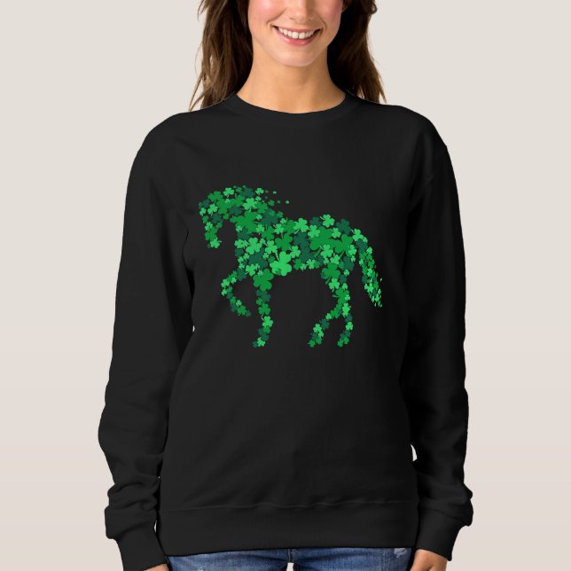 Sudadera Horse Shamrock Horseback Riding Equestrian  Patric (Anverso)