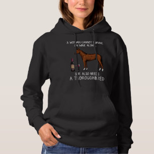 Sudadera Horse Thoroughbred y vino divertido hombre ecuestr