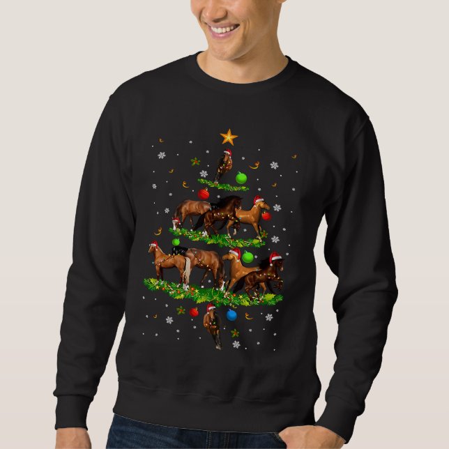 Sudadera Horses Christmas Tree Horse Xmas Ornaments (Anverso)