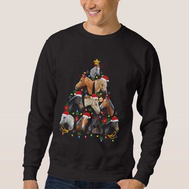Sudadera Horses Christmas Tree Horse  Xmas Pyjama (Anverso)