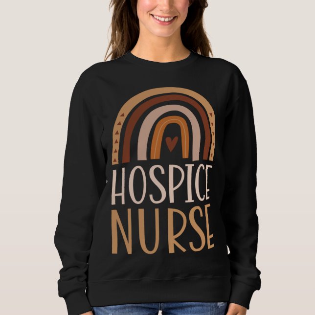 Sudadera Hospice Nurse Nursing School Trendy Bohemian Rainb (Anverso)