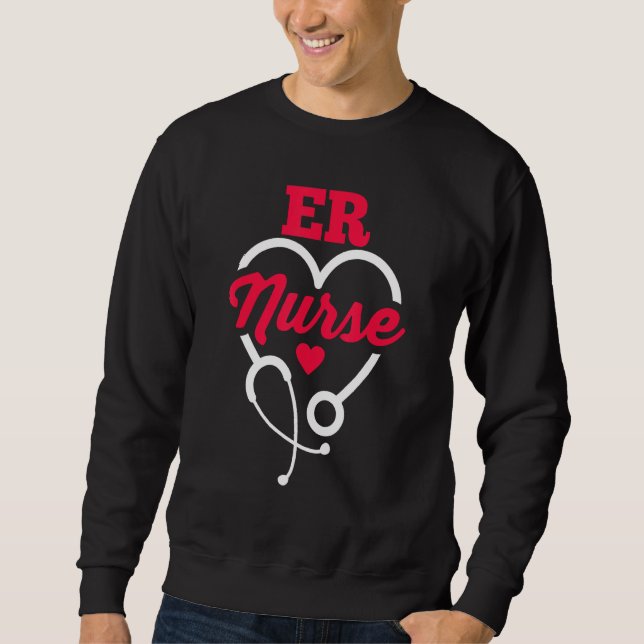 Sudadera Hospital Emergency Room Nurse Crew Nursing RN ER N (Anverso)