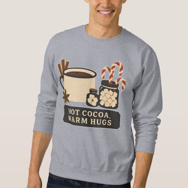 Sudadera Hot Cocoa Warm Hugs (2) Retro Christmas Art (Anverso)
