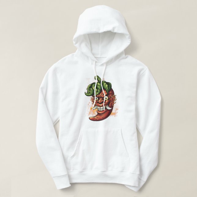 Sudadera Hot Demon Pepper - Angry Chili Oni Mask Design (Diseño del anverso)