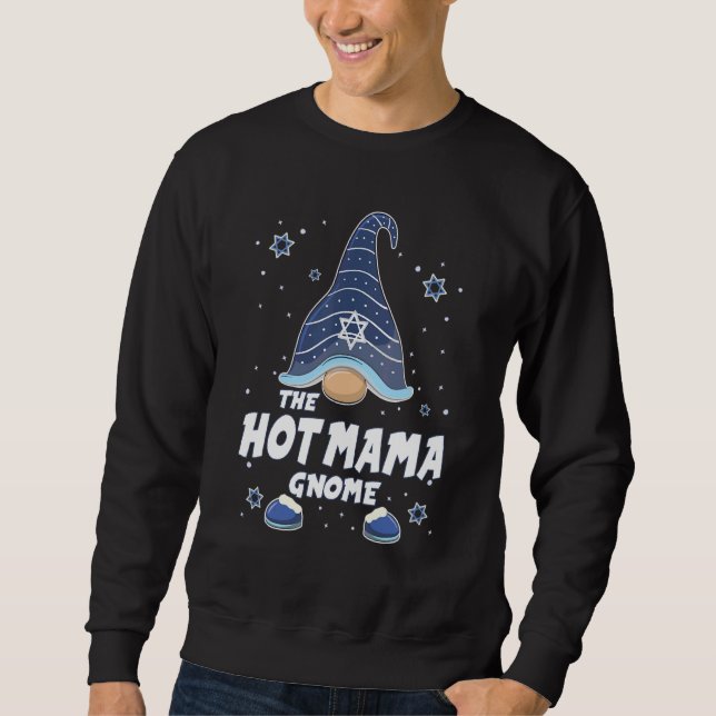 Sudadera Hot Mama Gnome  Hanukkah Family Matching for men w (Anverso)
