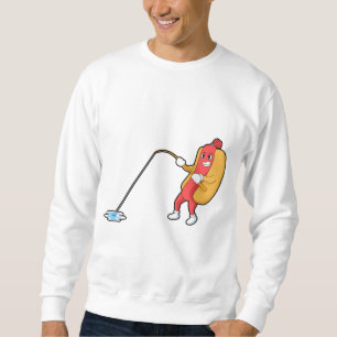 Sudadera Hotdog at Fishing with Fishing rod