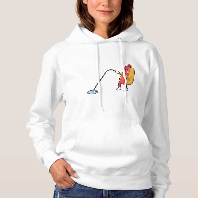 Sudadera Hotdog at Fishing with Fishing rod (Anverso)
