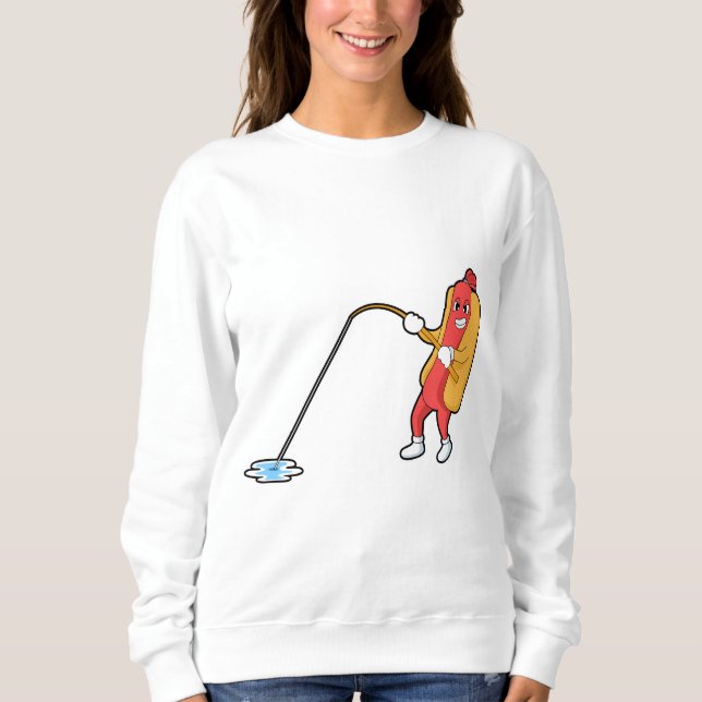 Sudadera Hotdog at Fishing with Fishing rod (Anverso)