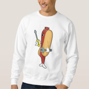 Sudadera Hotdog como mecánico con herramienta