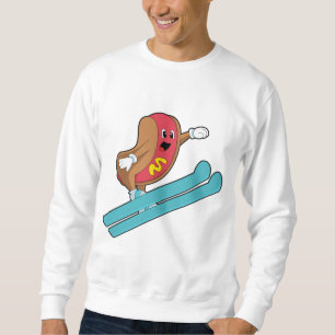 Sudadera Hotdog como saltador de esquí con Ski.PNG