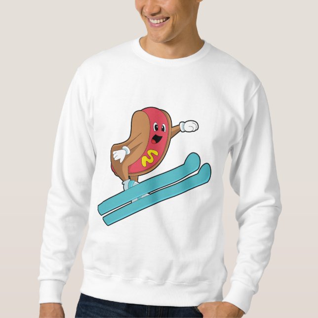 Sudadera Hotdog como saltador de esquí con Ski.PNG (Anverso)