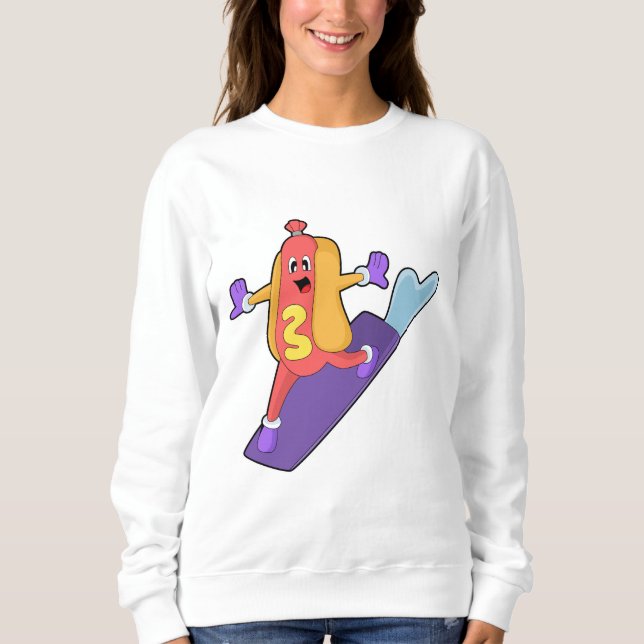 Sudadera Hotdog como snowboarder con Sonowboard (Anverso)