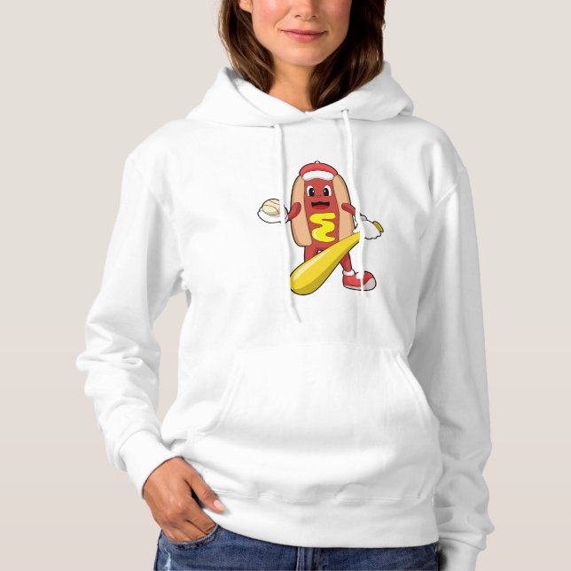Sudadera Hotdog de Béisbol con bate de béisbol (Anverso)