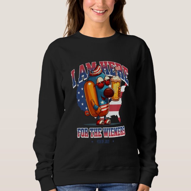 Sudadera Hotdog Funny Wiener 4th of July Patriotic (Anverso)