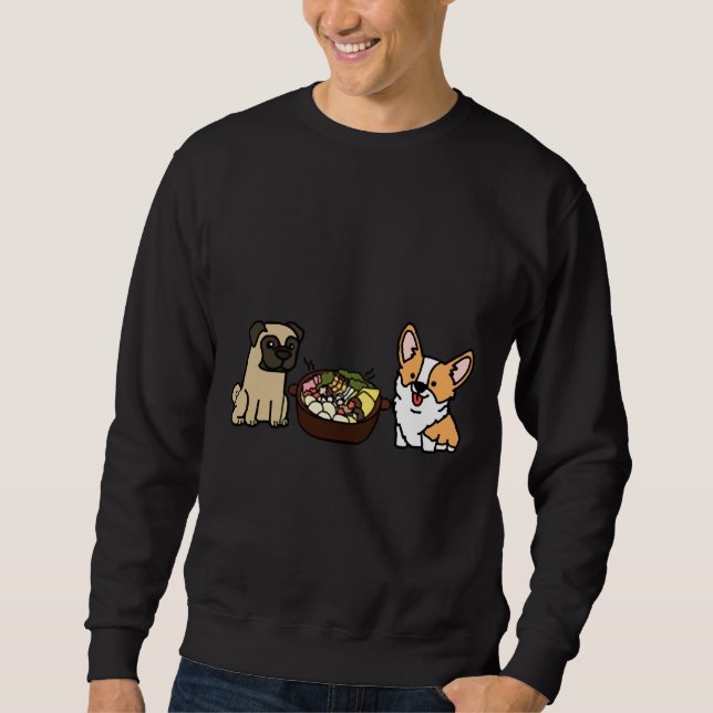 Sudadera Hotpot De Corgi Y Pug (Anverso)