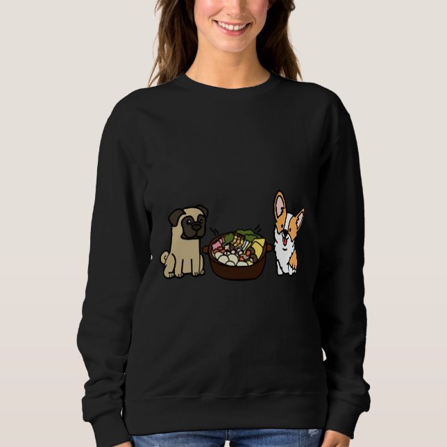 Sudadera Hotpot De Corgi Y Pug (Anverso)