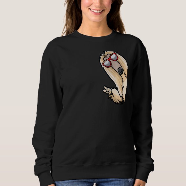 Sudadera Hound Afgano Desde Un Lado Con Gafas De Sol (Anverso)