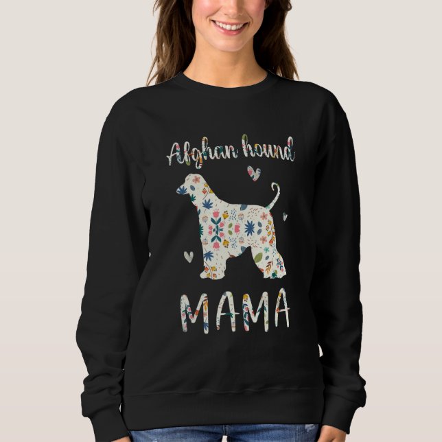 Sudadera Hound Afgano Mama Floral Dog Mom Love (Anverso)