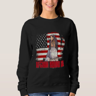 Sudadera Hound Afgano Papá Bandera Estadounidense 4 De Juli
