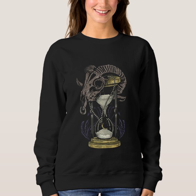 Sudadera Hourglass Skull Sheep Time Travellers Science Fict (Anverso)