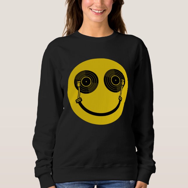 Sudadera House Music Dance Music DJ Turntable Shaped Smile (Anverso)
