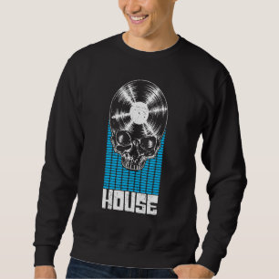 Sudadera House Music Dj Vinyl Record Music Equalizer Skul