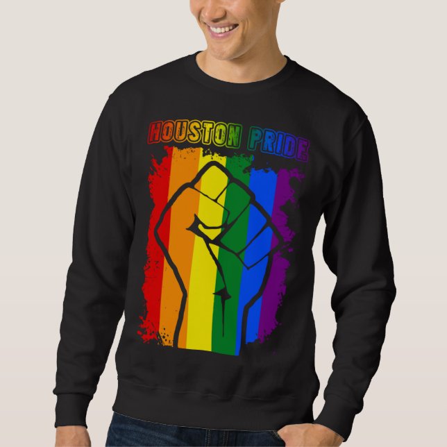 Sudadera Houston Texas LGBT Pride Month LGBTQ Rainbow Flag (Anverso)