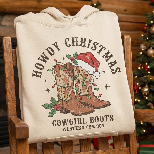 Sudadera Howdy Christmas Cowgirl Boots Shirt,Retro Western (Subido por el creador)