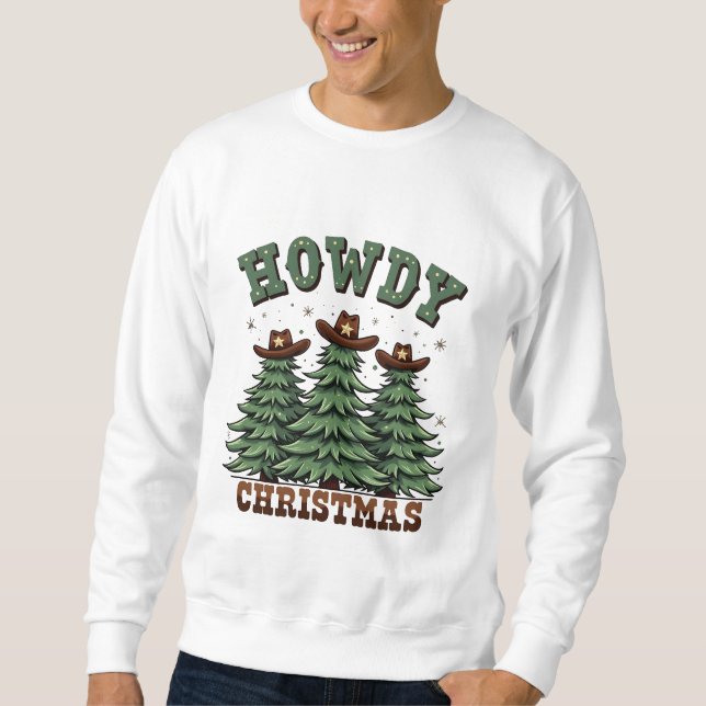 Sudadera Howdy Navidades Cactus Western Xmas (Anverso)