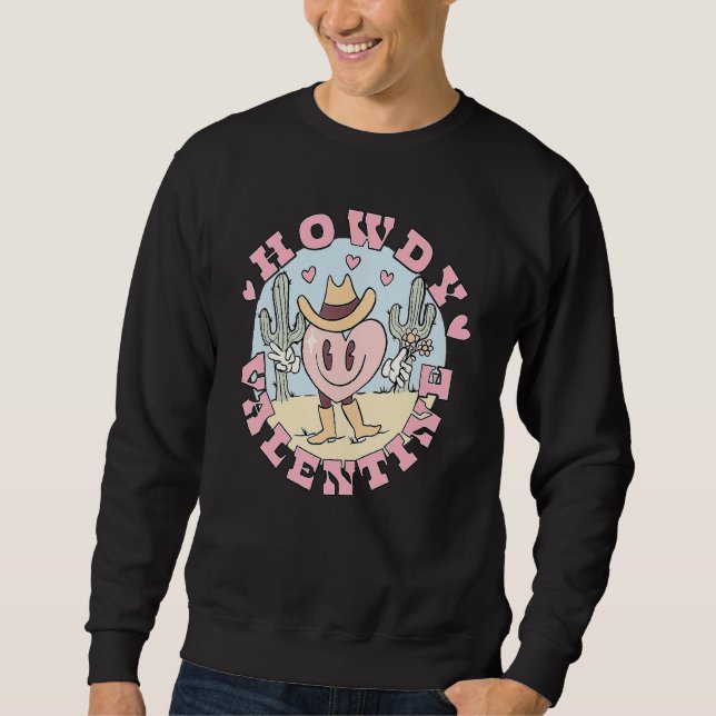 Sudadera Howdy Valentine Rodeo Western Country Southern Cow (Anverso)