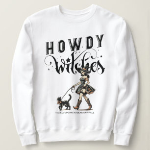 Sudadera Howdy Witts cita a un gato de brujas de Halloween
