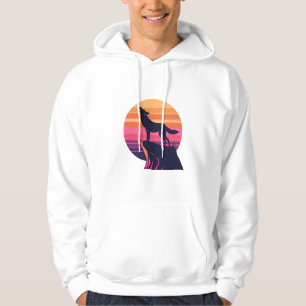 Sudadera Howl at the Dusk - Retro Coyote Sunset