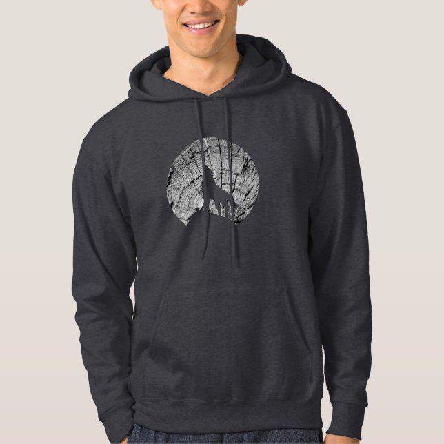 Sudadera Howling Wolf | Gráfico de textura de árbol (Anverso)