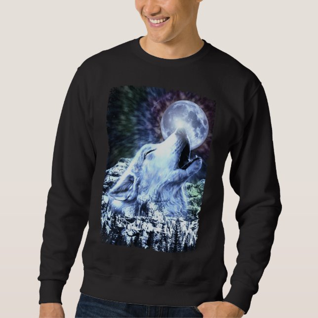 Sudadera Howling Wolf Moon Wolves Winter (Anverso)