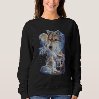 Sudadera Howling Wolf Mountain Moon Unisex