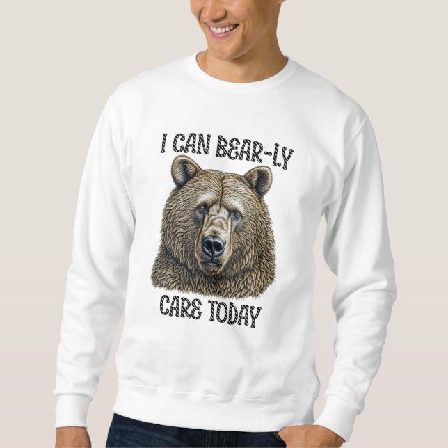 Sudadera Hoy Apenas Me Importa | Oso Pun Sarcástico (Anverso)