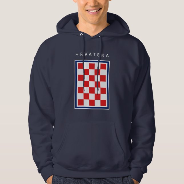 Sudadera Hrvatska Checker Azul Frontera (Anverso)