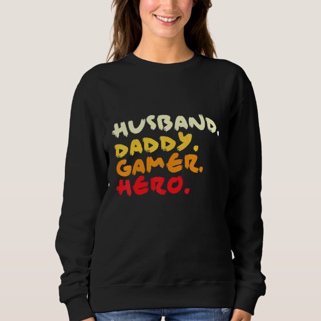 Sudadera Huband Daddy Gamer Hero Guay Gaming Navidades (Anverso)
