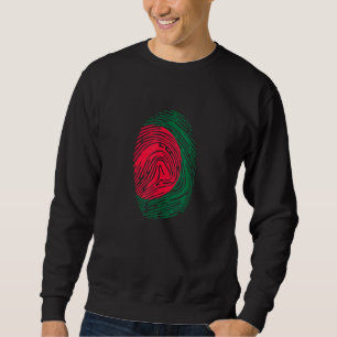 Sudadera Huella dactilar ADN de la bandera del país Banglad