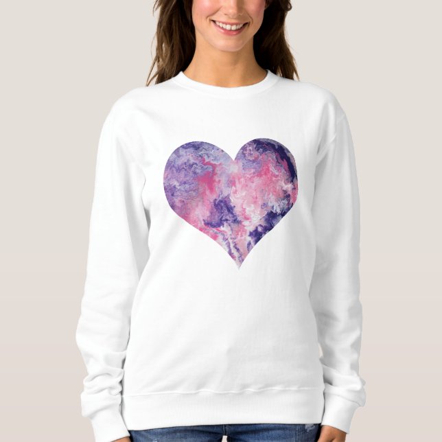 Sudadera Huella de corazón rosada, regalo para ella- (Anverso)