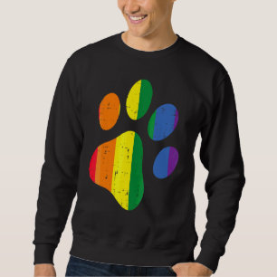 Sudadera Huella de pezuña de perro Bandera arcoíris Lgbtq G