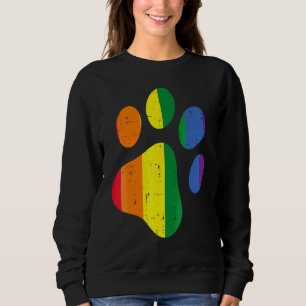 Sudadera Huella de pezuña de perro Bandera arcoíris Lgbtq G