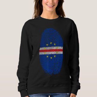Sudadera Huella Deportiva De La Bandera De Cabo Verde En Mi