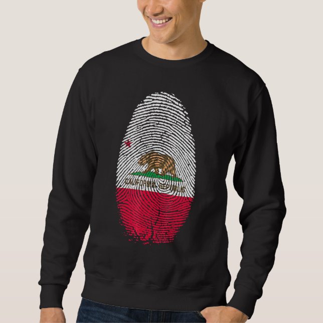 Sudadera Huella Deportiva De La Bandera De California En Mi (Anverso)