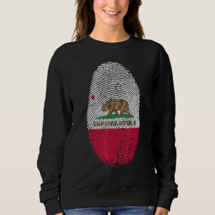 Sudadera Huella Deportiva De La Bandera De California En Mi