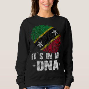 Sudadera Huella digital de la bandera de San Cristóbal y Ni