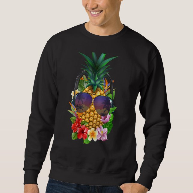 Sudadera Huella Hawaii Pineapple Aloha Flower Beach Backpri (Anverso)